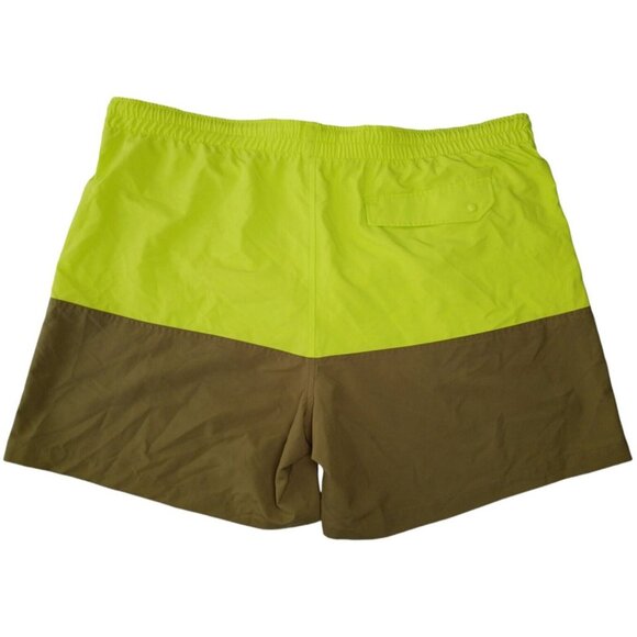Duluth Trading Pier Genius Swim Trunks 3XL XXXL Yellow Tan Colorblock Lined - Picture 3 of 11